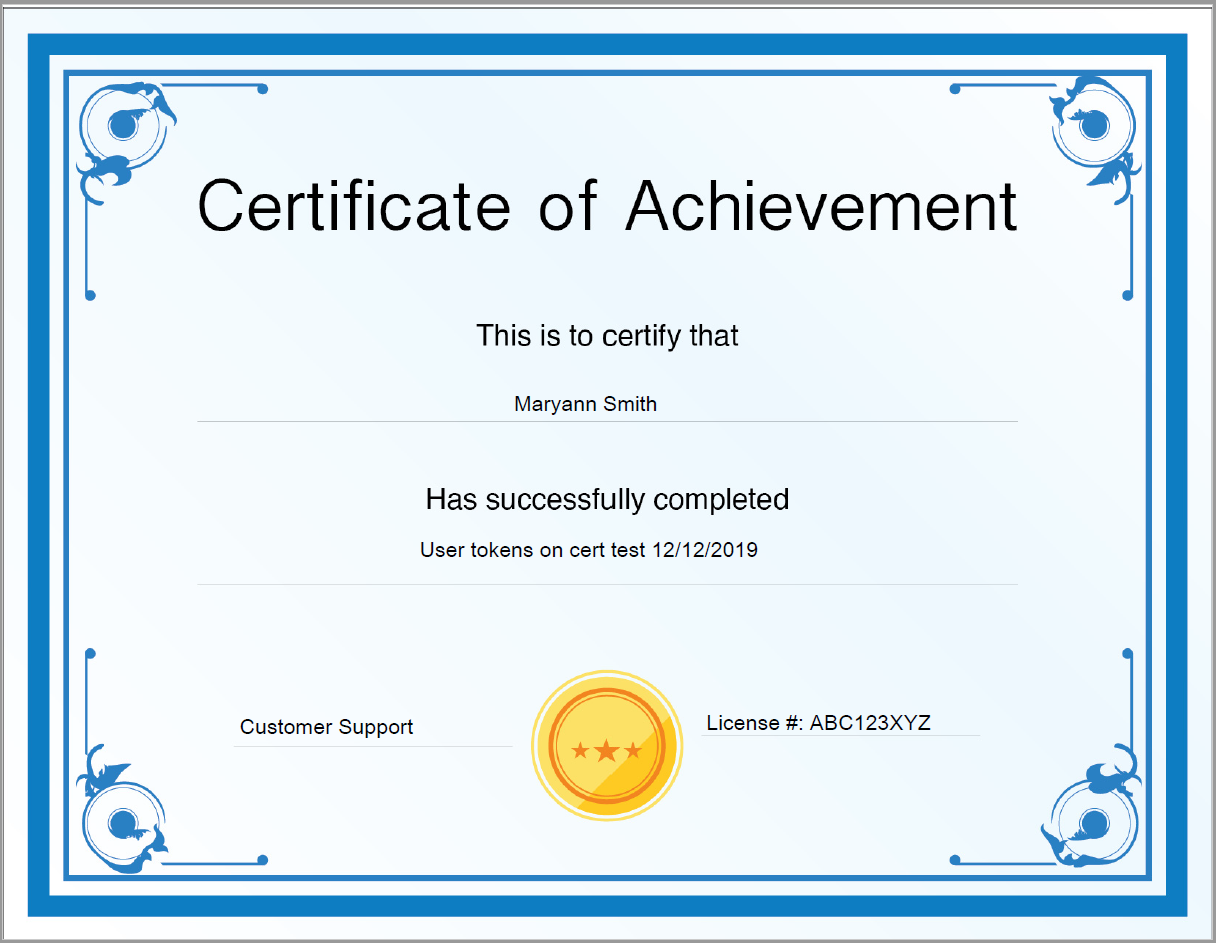 Certificate Fields Example