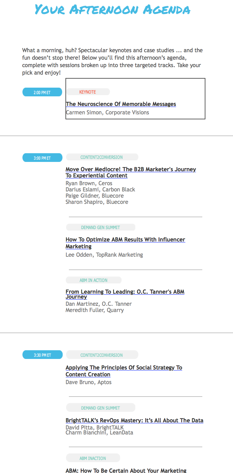 Live Webinar Tracks