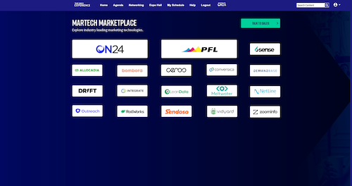 Les stands des sponsors peuvent être facilement organisés dans un environnement virtuel.