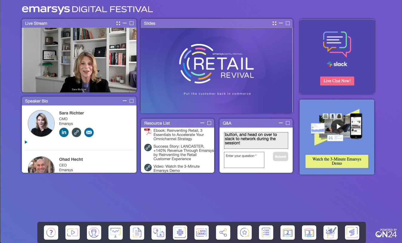 A screenshot of Emarsys digital festival