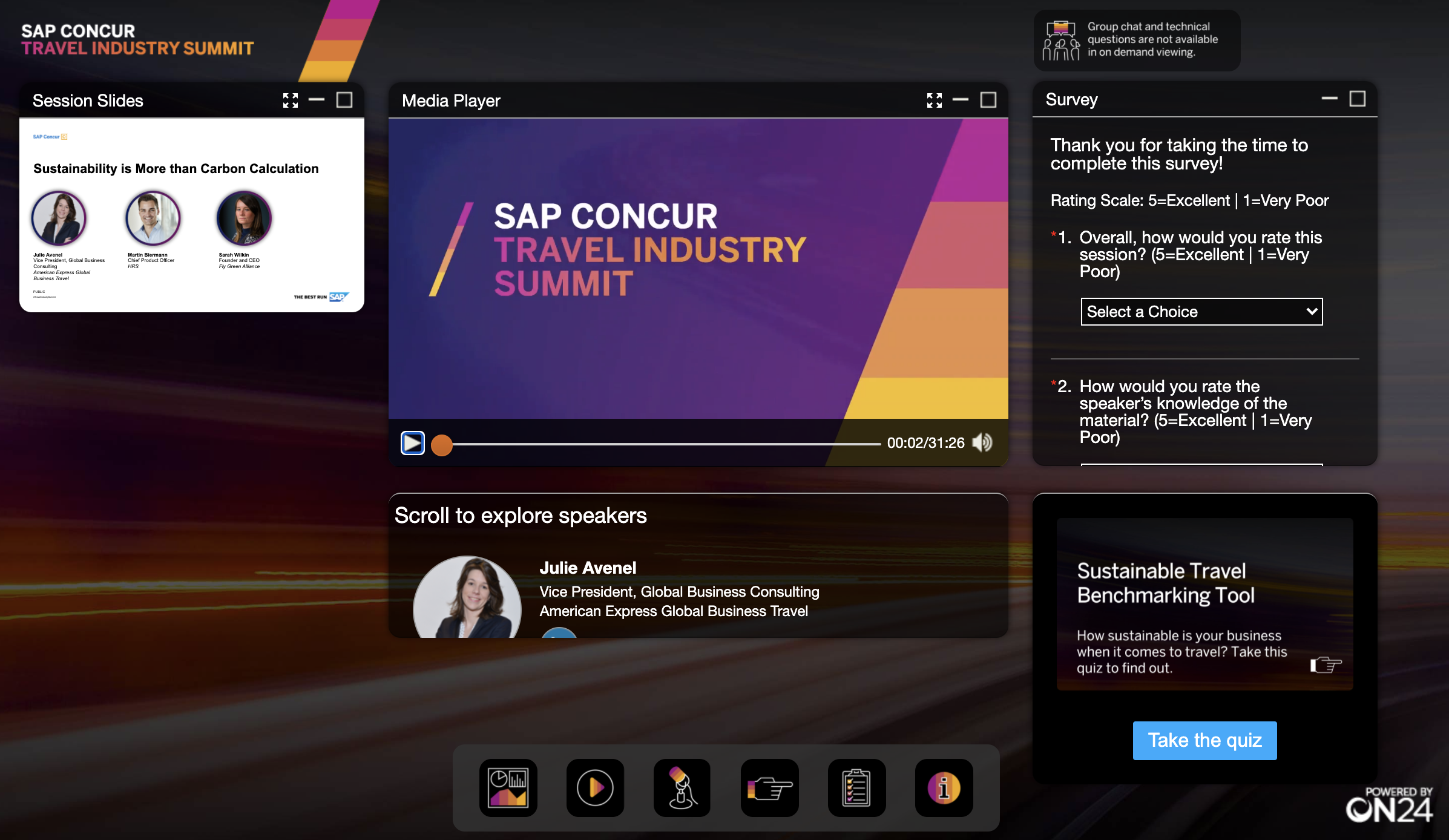 An example of a SAP Concur virtual summit.