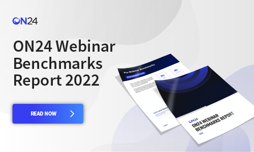 A link to the ON24 Webinar Benchmarks Report landing page.