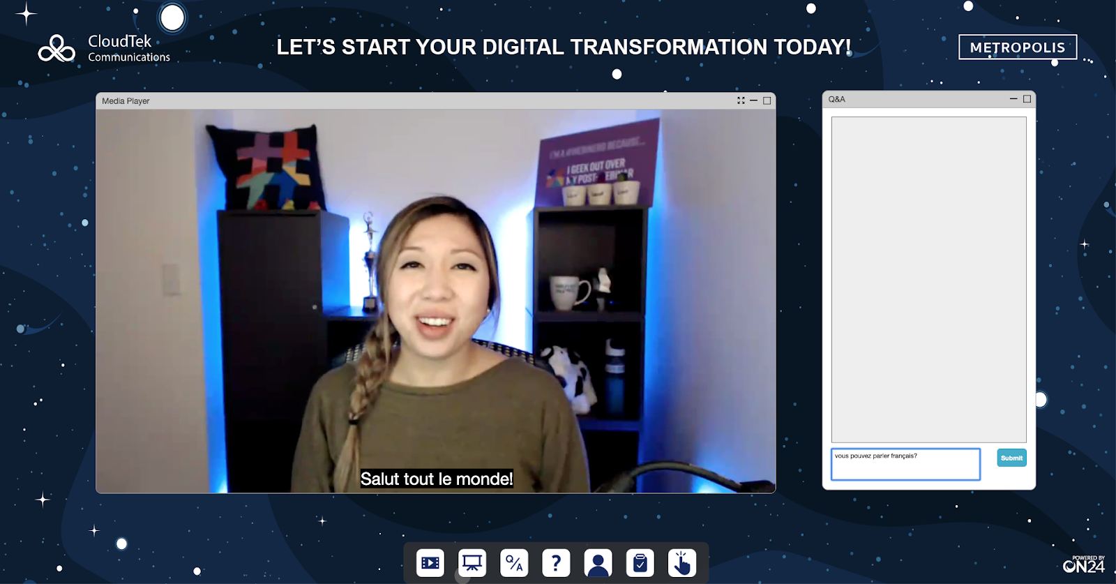 French captions on a webinar