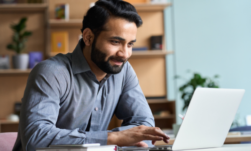 Man looking at laptop