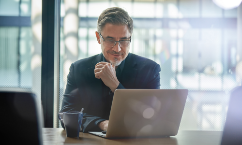 Man working at a laptop