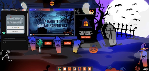 A screenshot of a ON24 Halloween Experience.