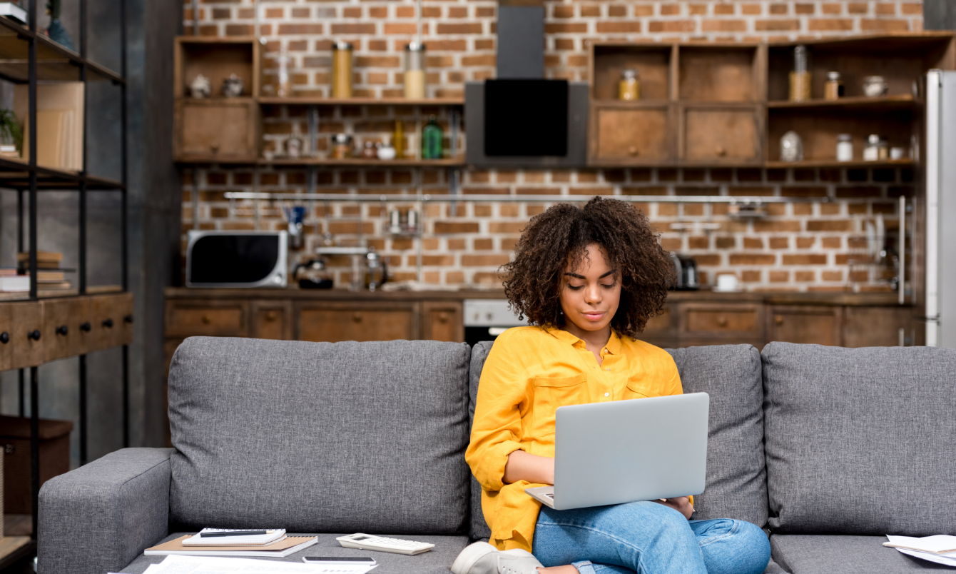 Female looking at laptop