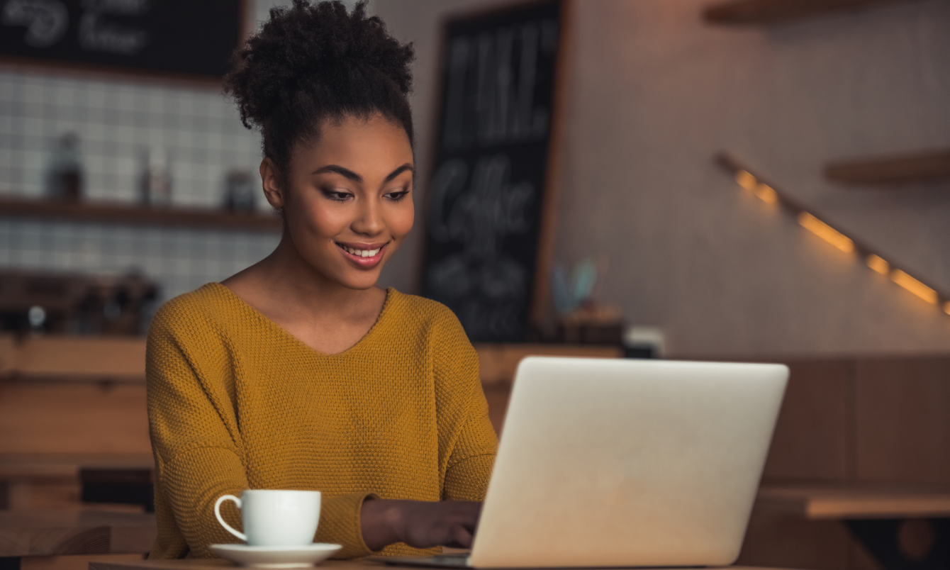 Female typing on laptop