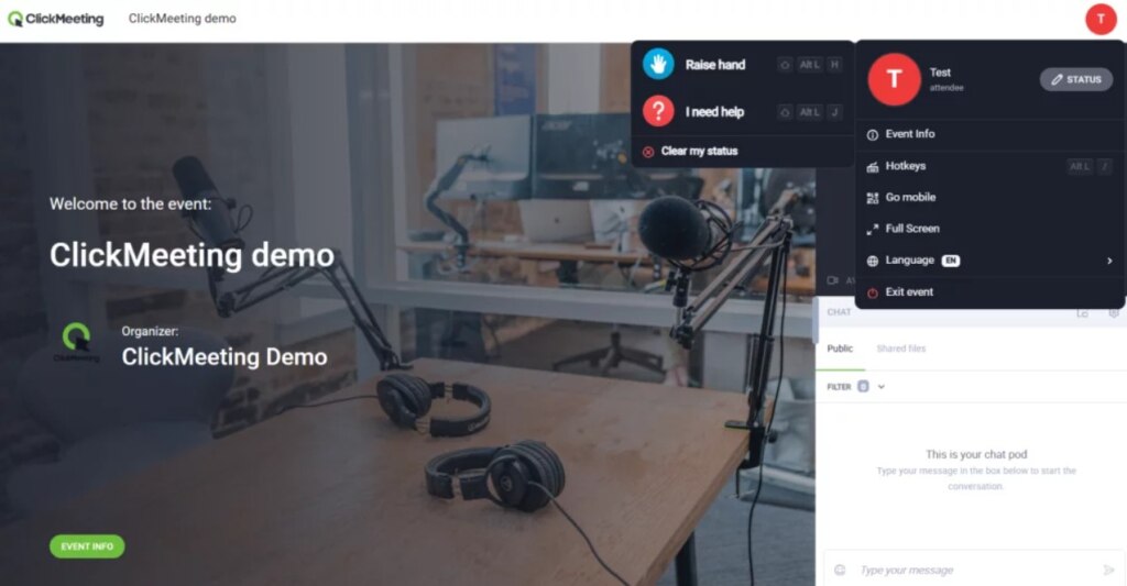 clickmeeting webinar screenshot