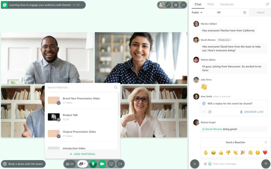 demio webinar screenshot