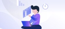 person sitting at computer with data
