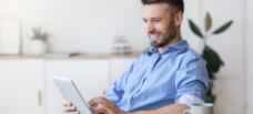 man on tablet