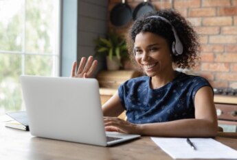 Woman looking at computer