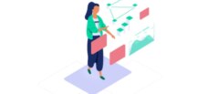 woman looking at data chart