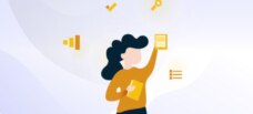 animated woman with data tools