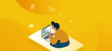 animated man on laptop