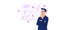 man in front of animated envelope