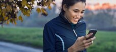 woman on her phone