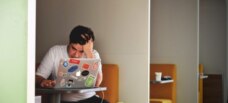worker on his laptop
