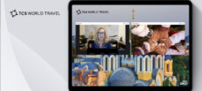 TCS World Travel webinar in tablet