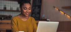 Female typing on laptop