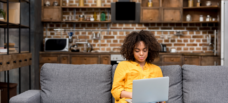 Female looking at laptop