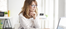 Female looking at laptop