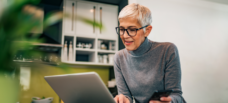 Female looking at laptop