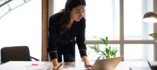 Female looking at laptop