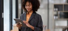 worker on tablet